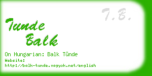 tunde balk business card